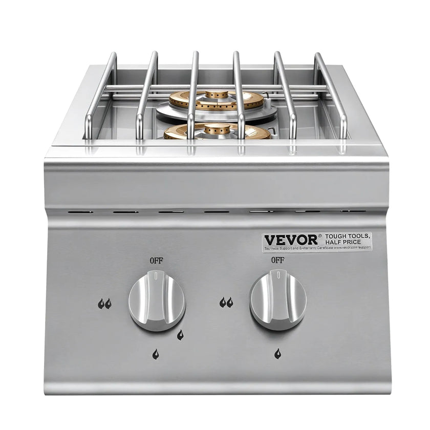 VEVOR Double Grilling Side Burners for Outdoor 2x15,000BTU Propane & Natural Gas