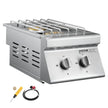 VEVOR Double Grilling Side Burners for Outdoor 2x15,000BTU Propane & Natural Gas