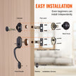 VEVOR Front Door Handle and Deadbolt Set, Antique Copper Front Door Lock Set with Interior Knob, Single Cylinder Handleset Adjustable Hole Spacing, for Right and Left Handed Entrance and Front Door