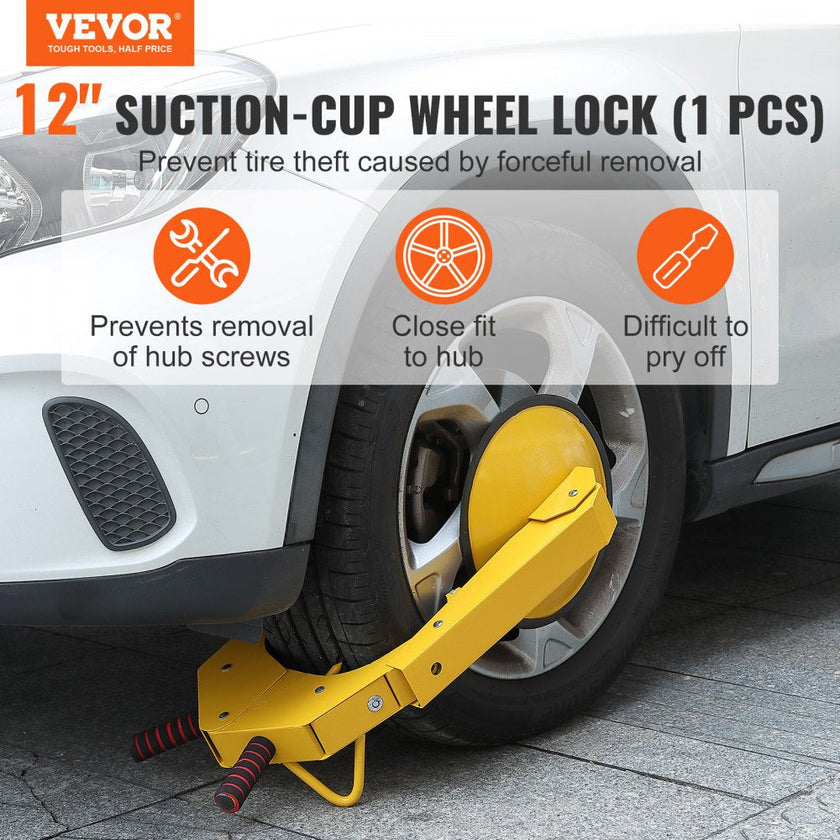 VEVOR Wheel Lock Clamp, 1 Pack Trailer Wheel Lock, Heavy-Duty Anti Theft Tire Lock, Trailer Wheel Locks for RV Trailers, Cars, Trucks, SUVs