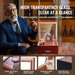 VEVOR 35 Cigar Humidor Glasstop Cedar Cigar Box Humidifier & Hygrometer & Drawer