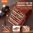 VEVOR 100 Cigar Humidor Cabinet Cedar Cigar Box Humidifier & Hygrometer & Shelve