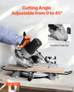 VEVOR Compound Miter Saw 10-Inch Blade 15 Amp Motor 60-Tooth Corded Single Bevel
