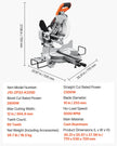 VEVOR Sliding Compound Miter Saw 10-Inch Blade 15 Amp Motor Corded Double Bevel