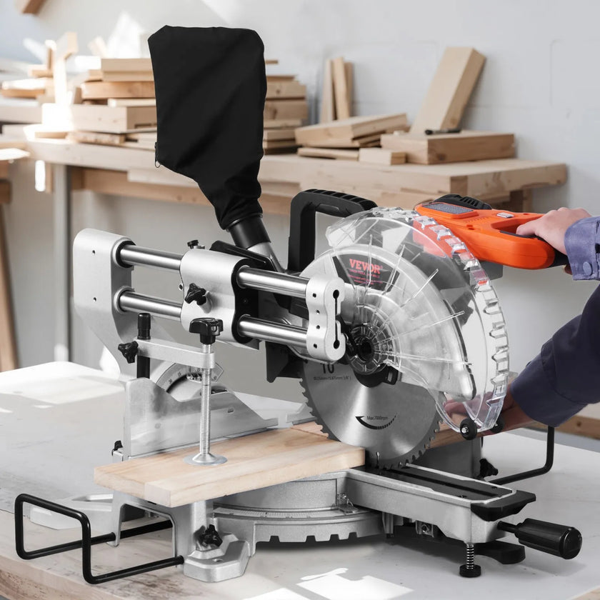 VEVOR Sliding Compound Miter Saw 10-Inch Blade 15 Amp Motor Corded Double Bevel