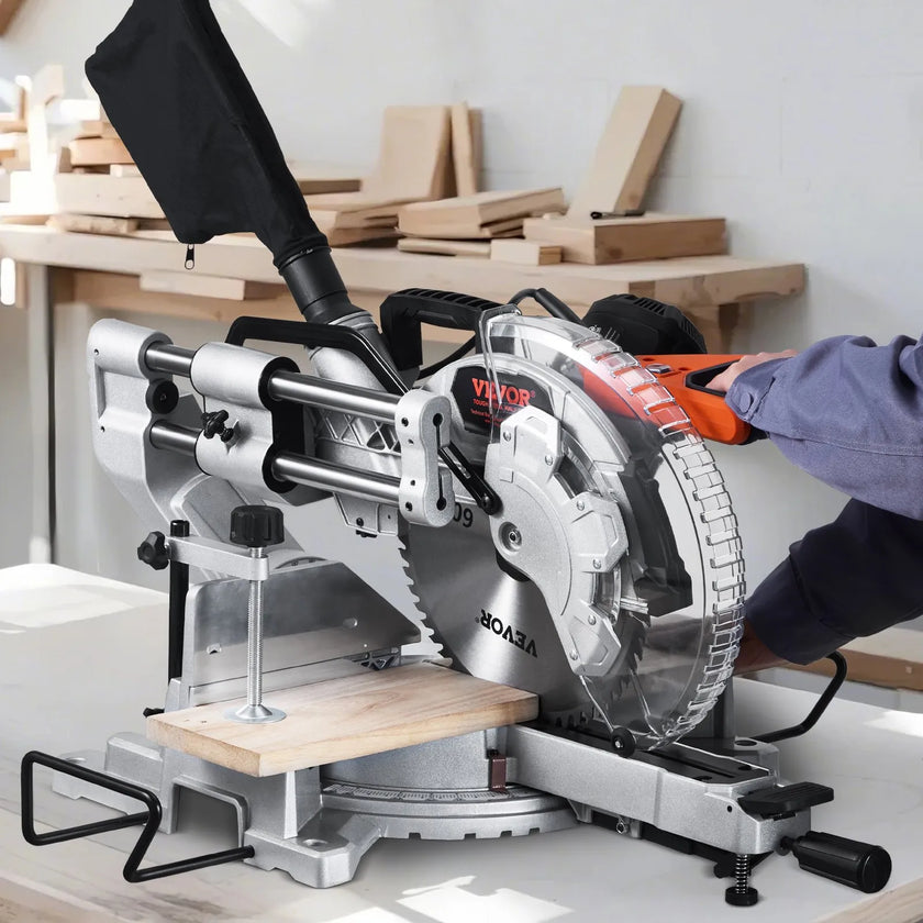 VEVOR Sliding Compound Miter Saw 12-Inch Blade 15 Amp Motor Corded Double Bevel