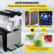 VEVOR Slush Frozen Drink Machine, 10LX2 Tanks, 900W Commercial Margarita Maker with 24.8°F to 28.4°F Temperature, Automatic Cleaning Cold Drink and Slush Modes, Perfect for Restaurants Cafes Bars