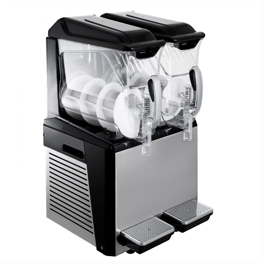 VEVOR Slush Frozen Drink Machine, 10LX2 Tanks, 900W Commercial Margarita Maker with 24.8°F to 28.4°F Temperature, Automatic Cleaning Cold Drink and Slush Modes, Perfect for Restaurants Cafes Bars