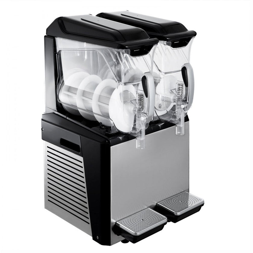 VEVOR Slush Frozen Drink Machine, 10LX2 Tanks, 900W Commercial Margarita Maker with 24.8°F to 28.4°F Temperature, Automatic Cleaning Cold Drink and Slush Modes, Perfect for Restaurants Cafes Bars