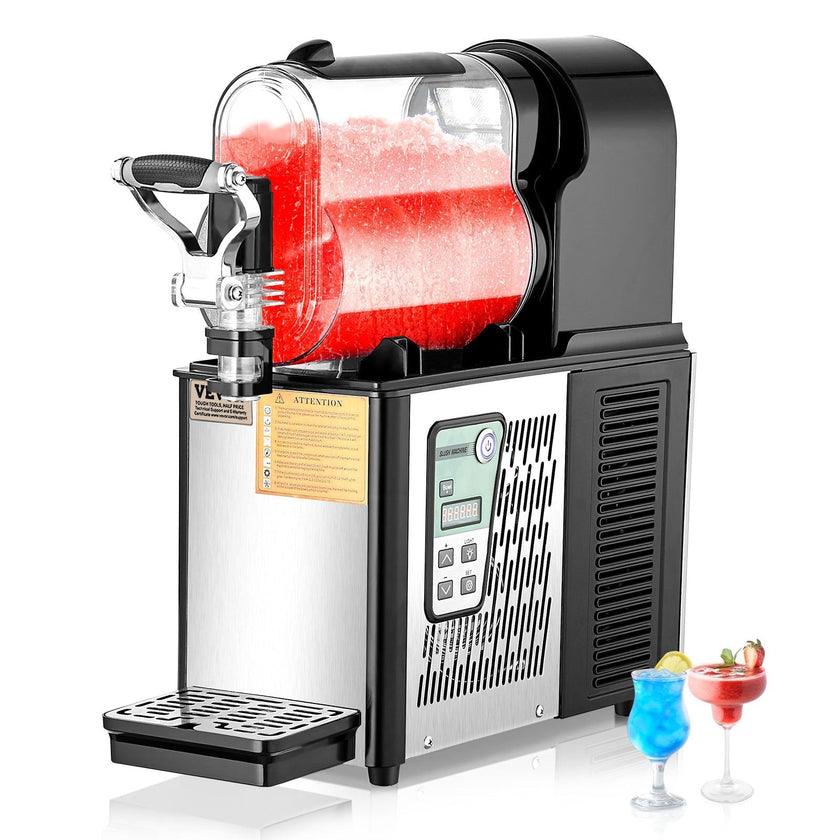 VEVOR Commercial Slushy Machine, 3L Single Bowl Slush Drink Maker, 330W Frozen Drink Machine with Temperature Preservation, Stainless Steel Home Slush Frozen Drink Machine Automatic Clean, Black