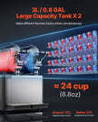VEVOR Margarita Machine, 3LX2 Tank Slushy Machine Commercial, 340W Frozen Margarita Machine with Temperature Preservation, Stainless Steel Home Slush Frozen Drink Machine with Automatic Clean, Black