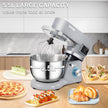 VEVOR Stand Mixer, 660W Electric Dough Mixer with 6 Speeds LCD Screen Timing, Tilt-Head Food Mixer with 5.8 Qt Stainless Steel Bowl, Dough Hook, Flat Beater, Whisk, Scraper, Splash-Proof Cover - Gray