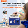 VEVOR Mini Pottery Wheel, 2 Turntables 2.6in / 3.9in Ceramic Wheel Forming Machine, Adjustable 0-300RPM Speed ABS Detachable Basin, Sculpting Tools Apron Accessory Kit for Work Art Craft DIY
