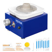 VEVOR Mini Pottery Wheel, 2 Turntables 2.6in / 3.9in Ceramic Wheel Forming Machine, Adjustable 0-300RPM Speed ABS Detachable Basin, Sculpting Tools Apron Accessory Kit for Work Art Craft DIY