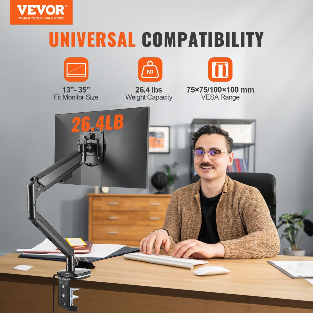 VEVOR Single Monitor Mount, Supports 13