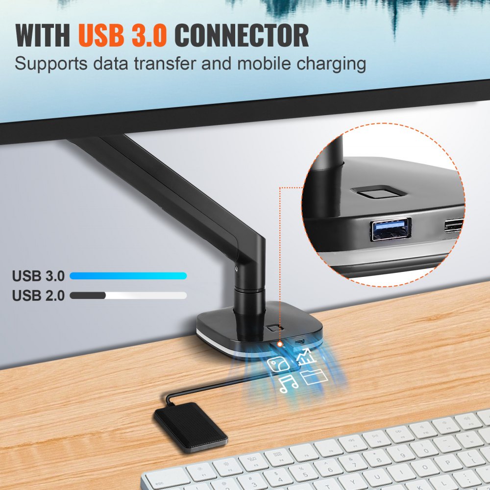 VEVOR Single Monitor Mount, Supports 13