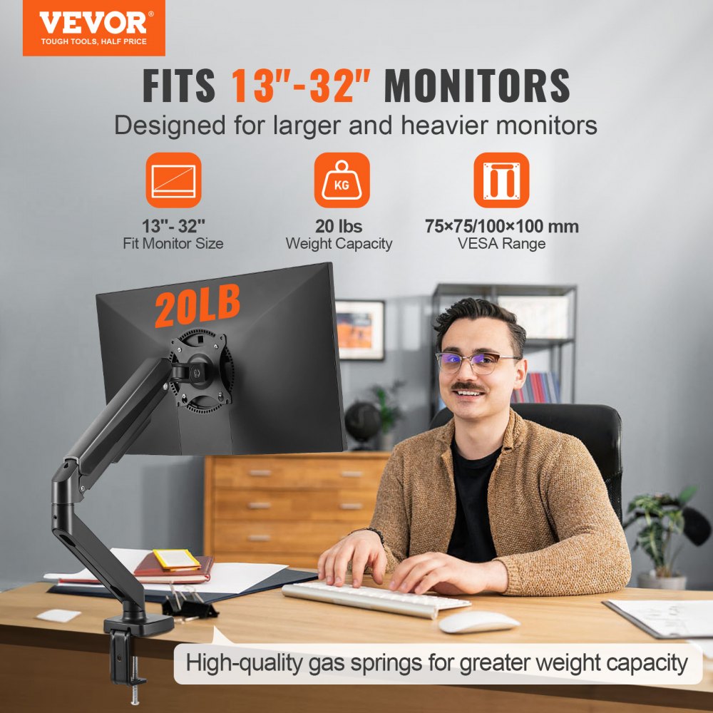 VEVOR Single Monitor Mount, Supports 13