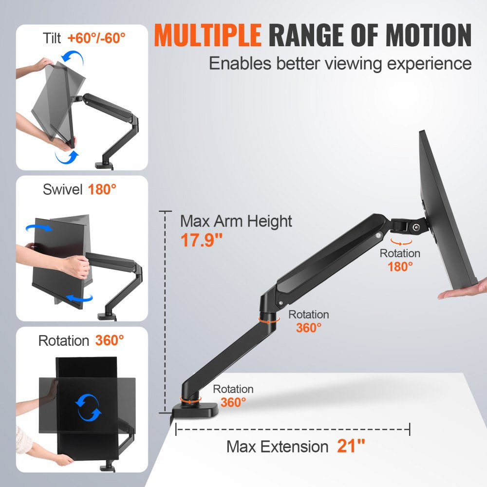 VEVOR Single Monitor Mount, Supports 13