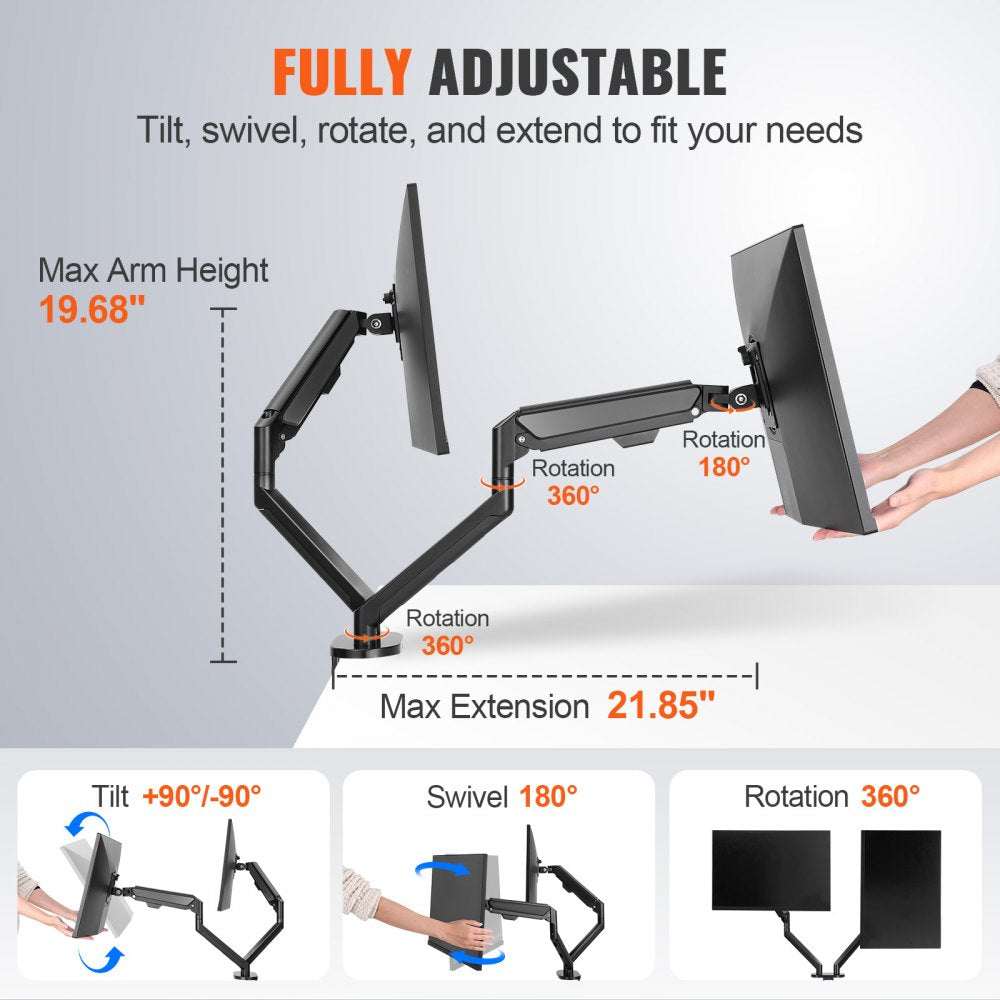 VEVOR Dual Monitor Mount, Supports 13