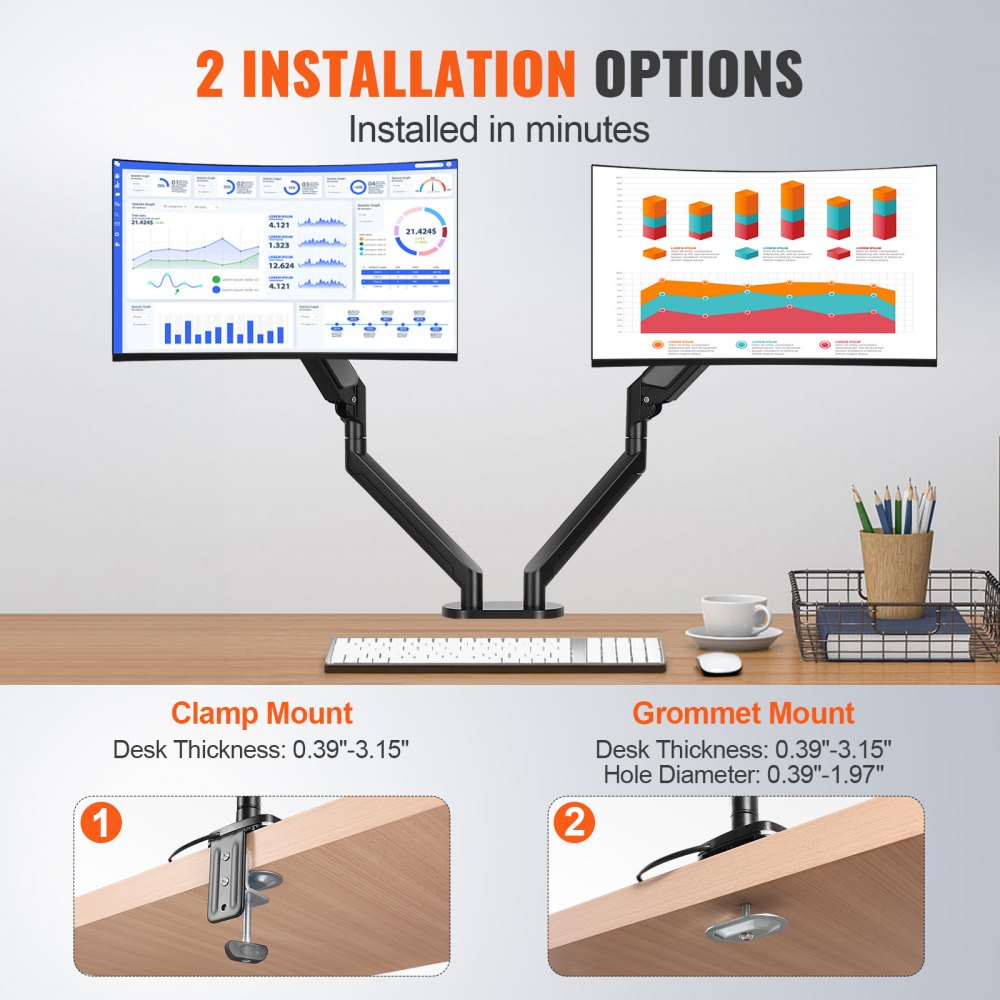 VEVOR Dual Monitor Mount, Supports 13