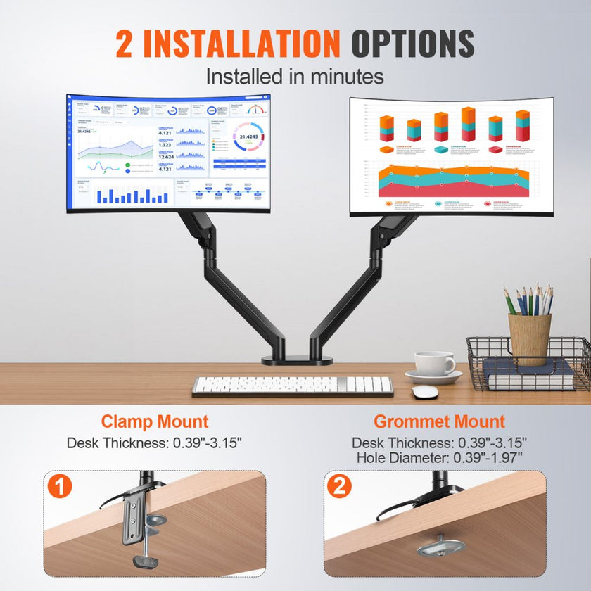 VEVOR Dual Monitor Mount, Supports 13