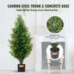 VEVOR 2 Pack 3' Artificial Cedar Topiary Tree Faux Plant UV Decor In/Outdoor