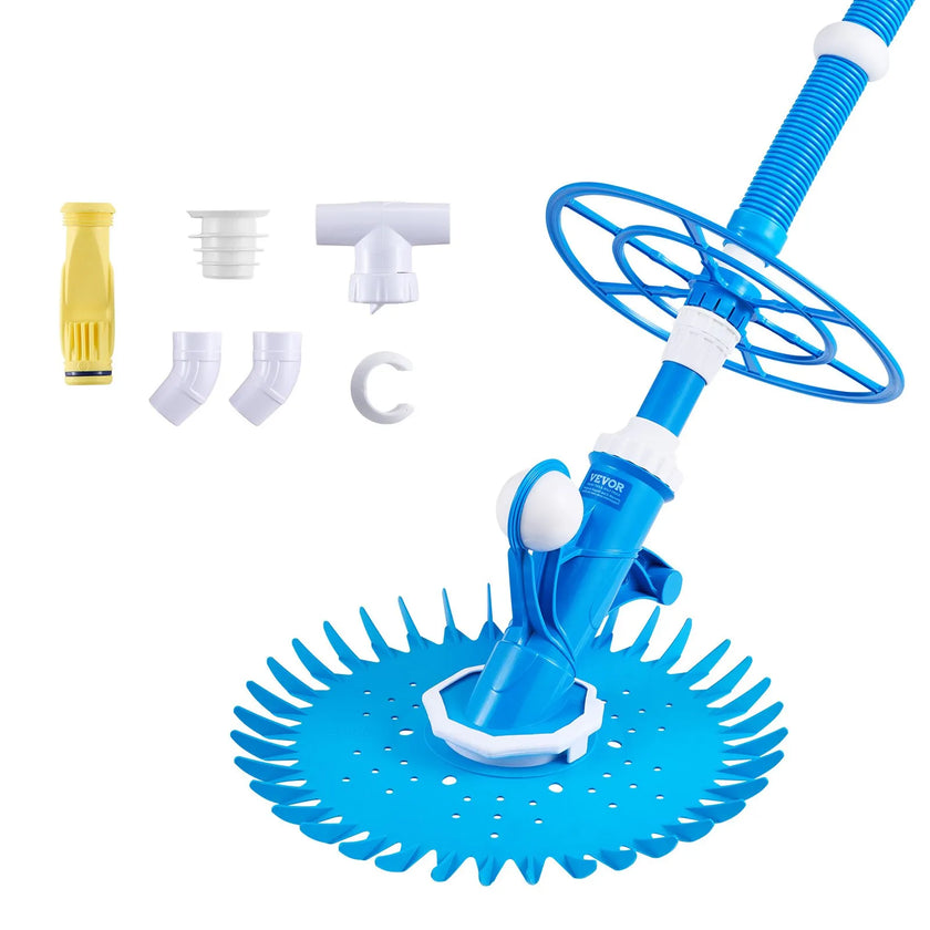 VEVOR Suction Pool Cleaner Vacuum Cleaner 12 Hoses for In/Above-ground Pool