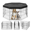 VEVOR Dog Playpen 8 Panels Foldable Metal Dog Exercise Pen with Top Cover 30