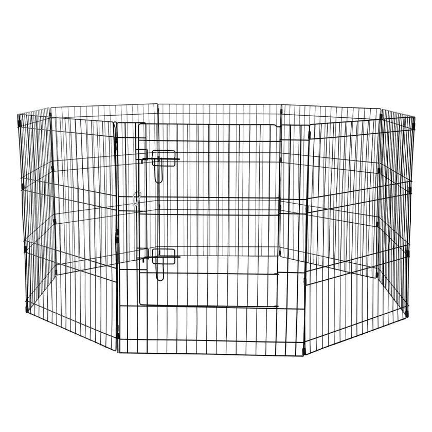 VEVOR Dog Playpen 8 Panels Foldable Metal Dog Exercise Pen with Top Cover 30