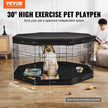 VEVOR Dog Playpen 8 Panels Foldable Metal Dog Exercise Pen with Pad Cover 30