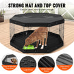 VEVOR Dog Playpen 8 Panels Foldable Metal Dog Exercise Pen with Pad Cover 30