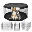VEVOR Dog Playpen 8 Panels Foldable Metal Dog Exercise Pen with Pad Cover 30