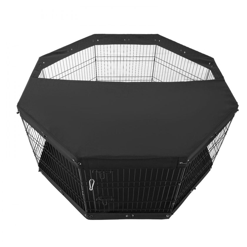 VEVOR Dog Playpen 8 Panels Foldable Metal Dog Exercise Pen with Pad Cover 30