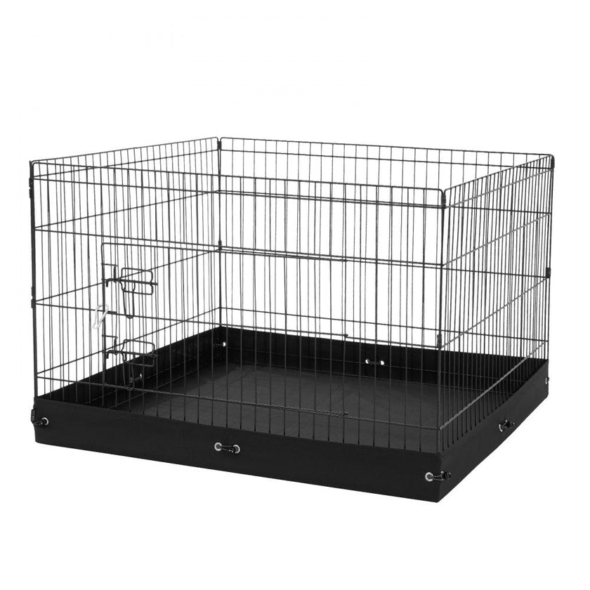 VEVOR Dog Playpen 4 Panels Foldable Metal Dog Exercise Pen with Bottom Pad 36 in