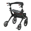 VEVOR Folding Rollator Walker for Seniors and Adults, Lightweight Aluminum Rolling Walker with Seat and Adjustable Handle, 4-Wheel Outdoor Mobility Walker with Spacious Storage Bag, 300LBS Capacity