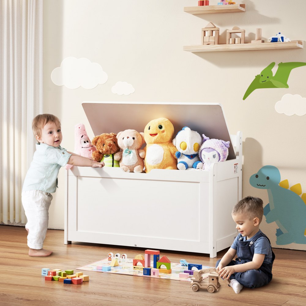 VEVOR Kids Toy Storage Bench Wooden Toy Box Chest 32.68 x 17.91 x 24.02