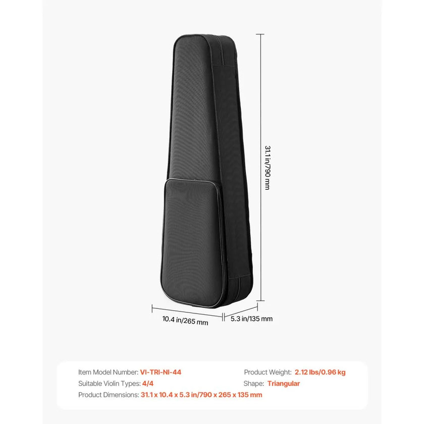 VEVOR Portable Nylon Fabric 4/4 Full Size Violin Case Anti-Scratch Carrying Bag