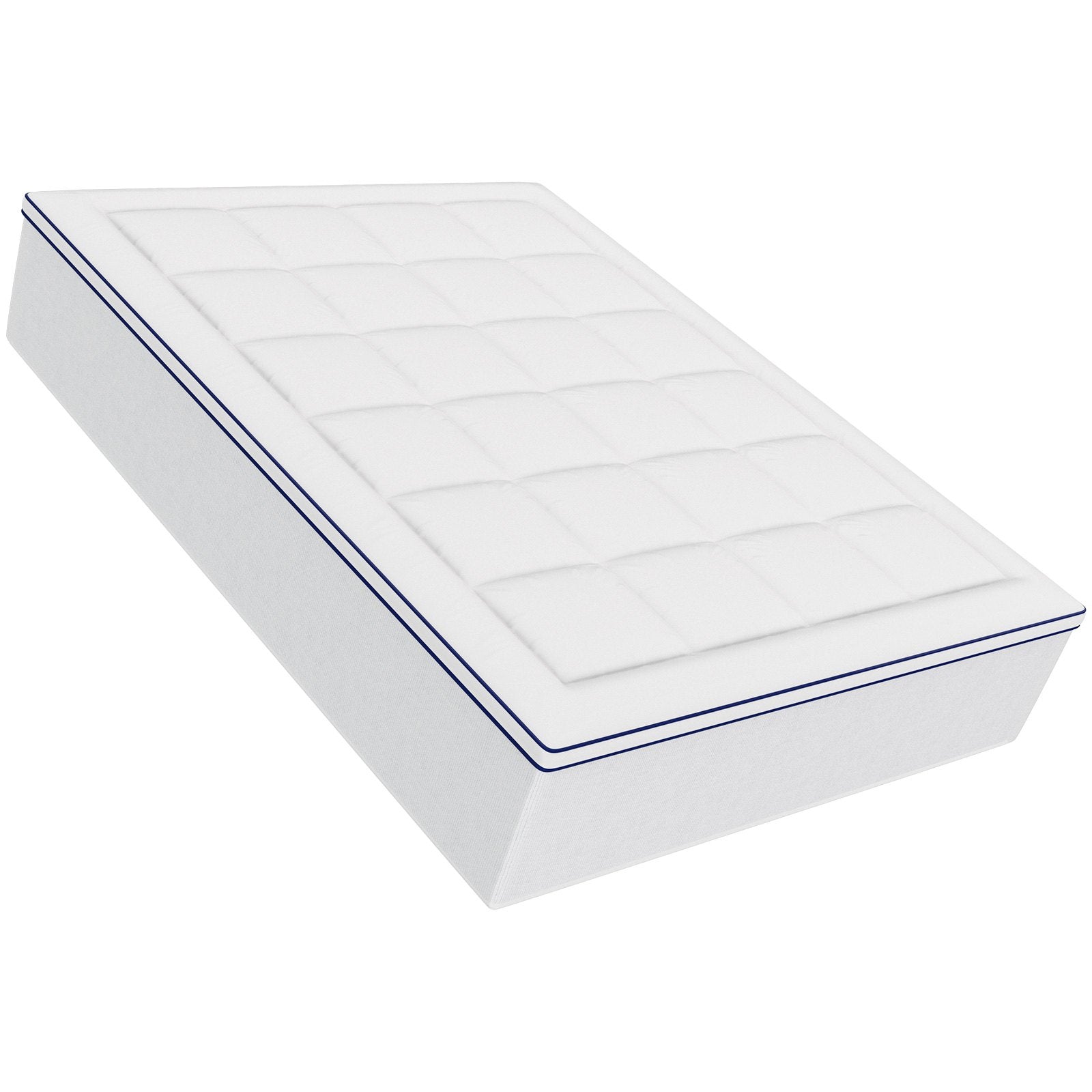 VEVOR Mattress Topper Fiber Fill Detachable & Washable Queen Size 1 in Thickness