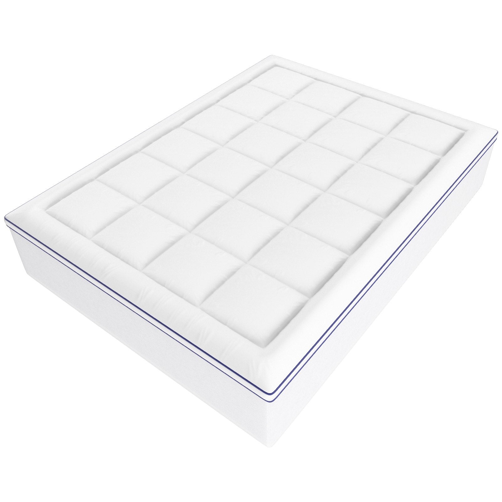 VEVOR Mattress Topper Fiber Fill Detachable & Washable Queen Size 1 in Thickness