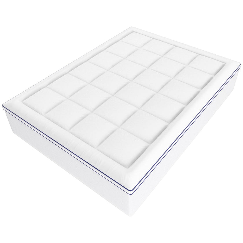VEVOR Mattress Topper Fiber Fill Detachable & Washable Queen Size 1 in Thickness