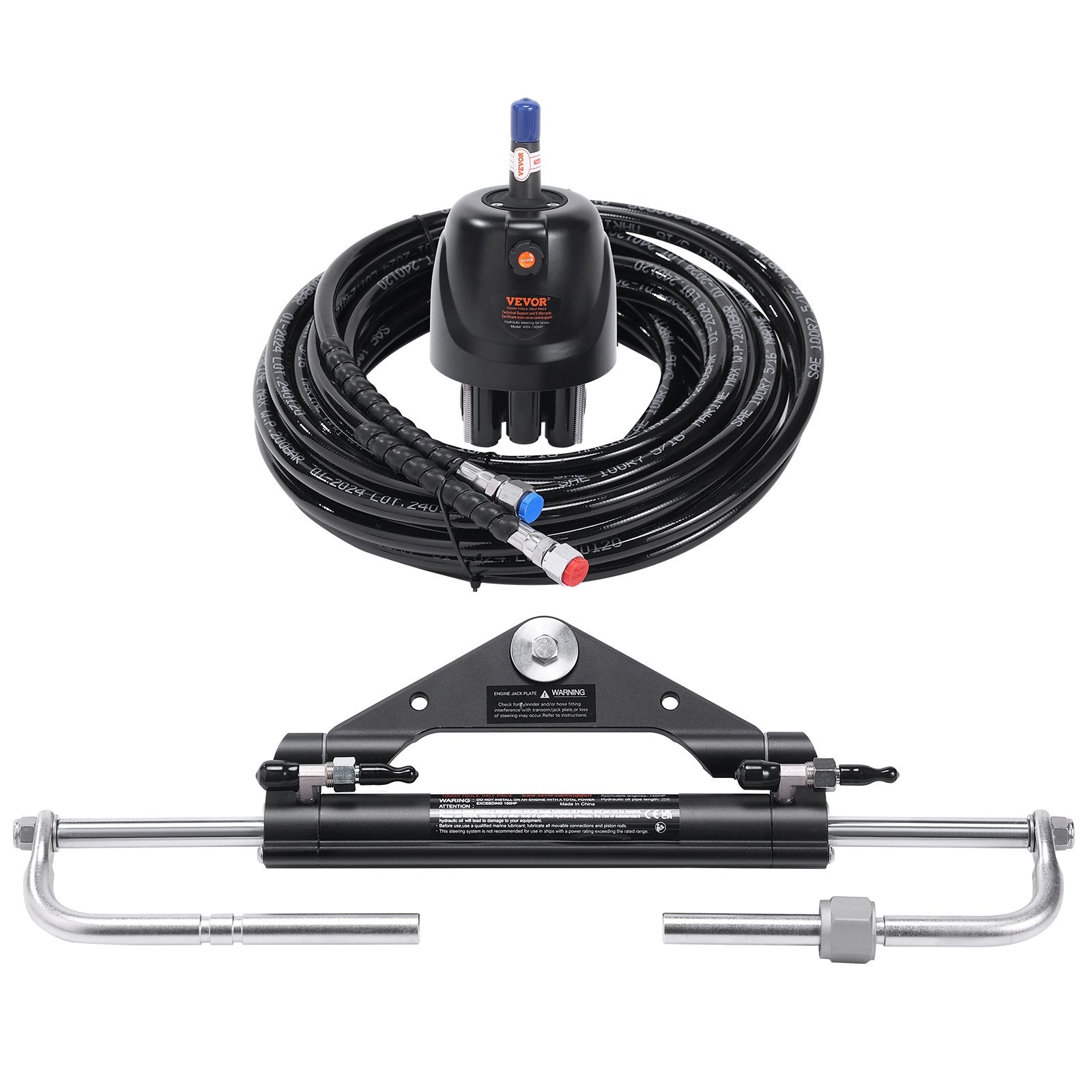 VEVOR 150HP Hydraulic Outboard Steering Kit Boat Marine System