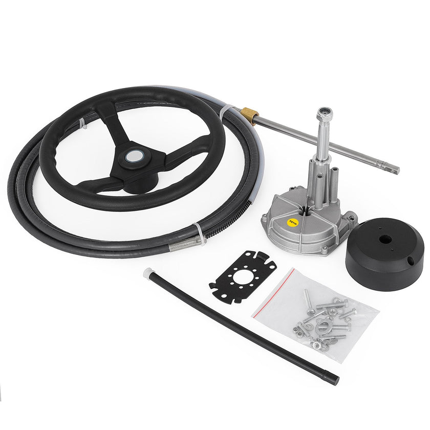 VEVOR Outboard Steering System SS13715 Safe-T Quick Connect Rotary Steering System 15' Steering Cable With 13
