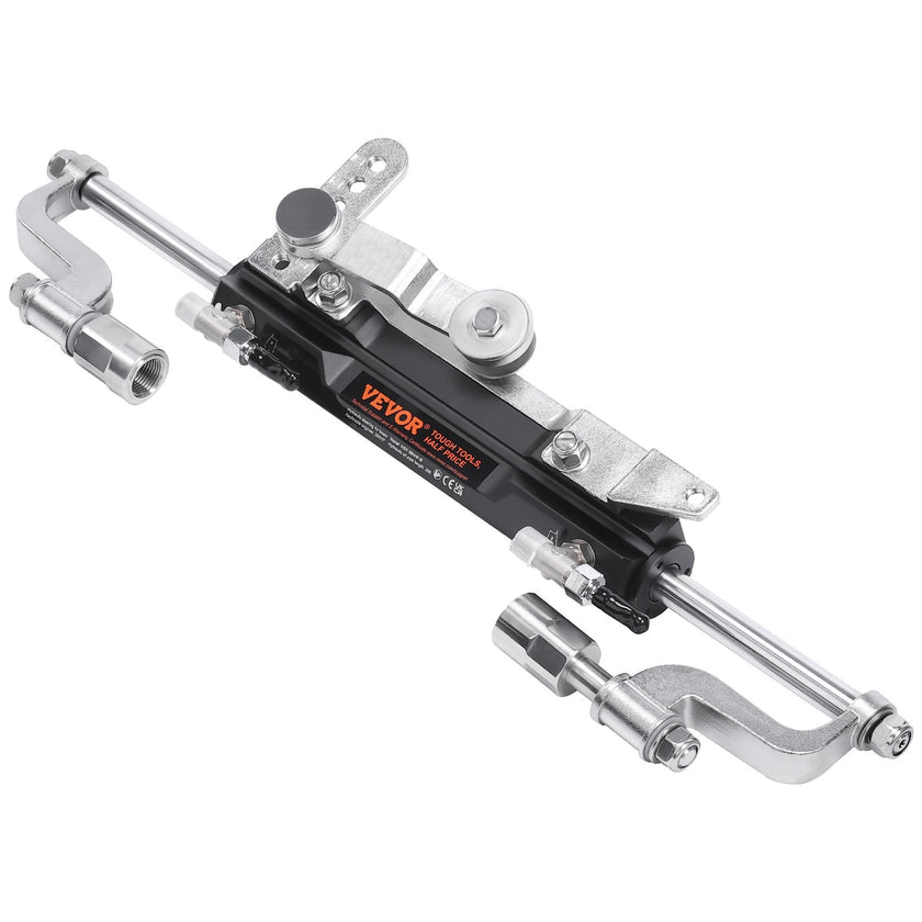 VEVOR Hydraulic Outboard Steering Kit, 300HP, Marine Boat Hydraulic Steering System, with Helm Pump Two-Way Lock Cylinder and 26 Feet Hydraulic Steering Hose, for Single Station Single-Engine Boats