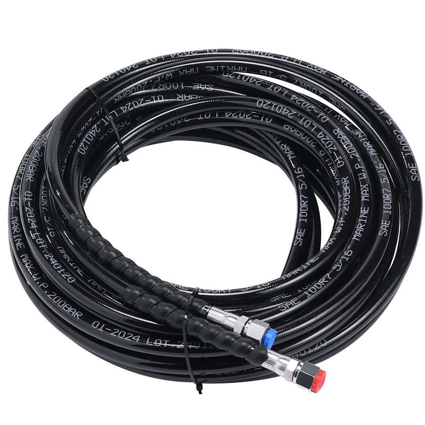 VEVOR Hydraulic Outboard Steering Kit, 300HP, Marine Boat Hydraulic Steering System, with Helm Pump Two-Way Lock Cylinder and 26 Feet Hydraulic Steering Hose, for Single Station Single-Engine Boats
