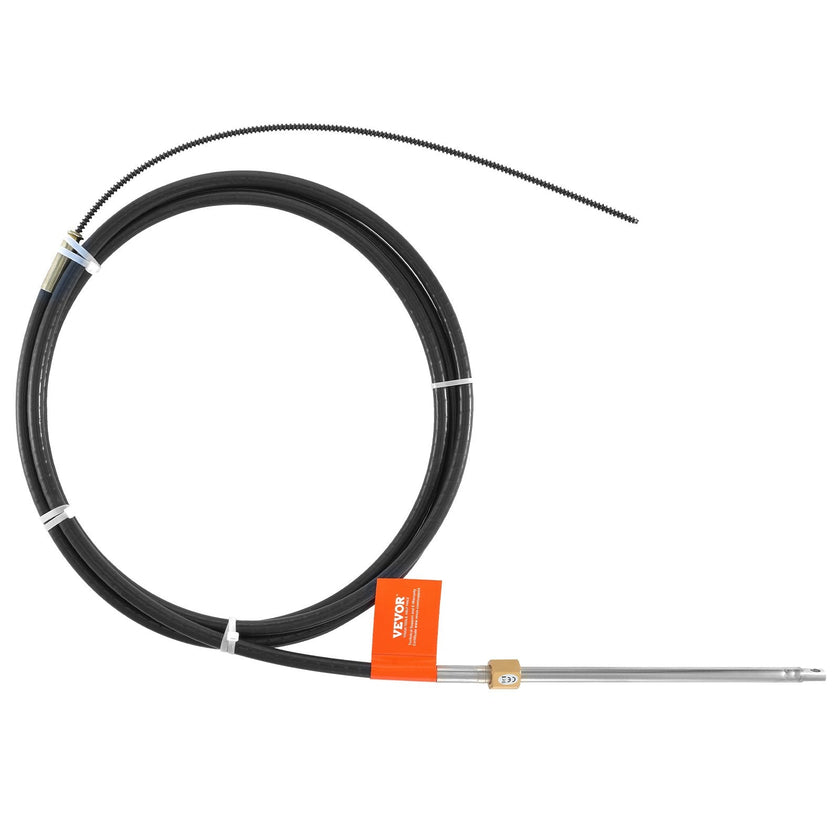 VEVOR Boat Steering Cable, 17 Feet Outboard Marine Rotary Steering Cable, 1/2 Ton High Tensile Strength, Replacement Steering Cable Compatible with Most Single-Station Outboard Steering Systems