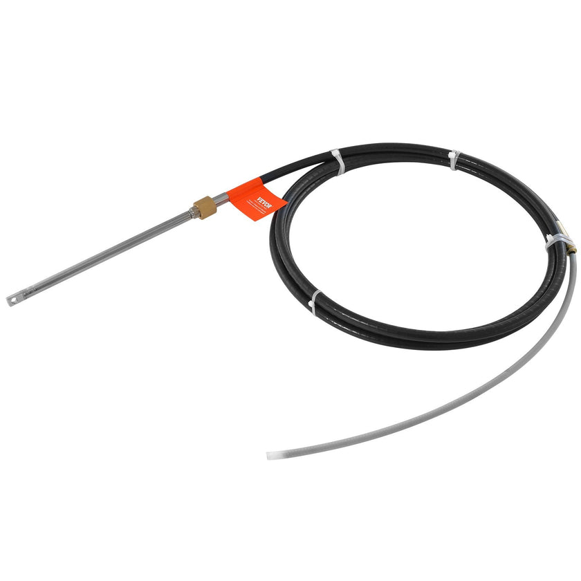 VEVOR Boat Steering Cable, 17 Feet Outboard Marine Rotary Steering Cable, 1/2 Ton High Tensile Strength, Replacement Steering Cable Compatible with Most Single-Station Outboard Steering Systems