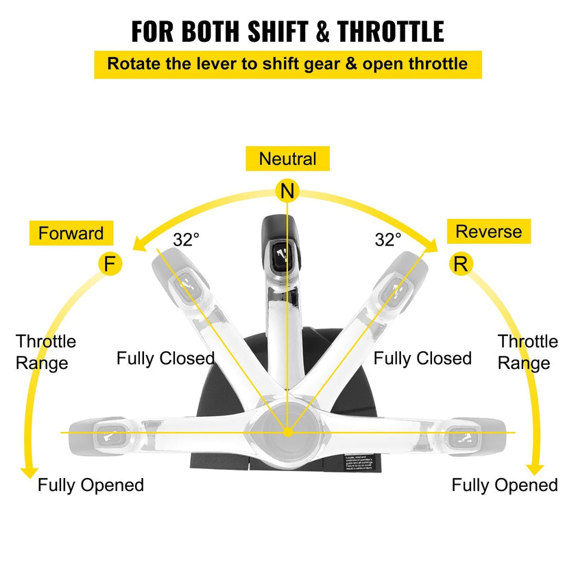 VEVOR Boat Throttle Control 5006182 Side Mount Outboard Remote Control Single Lever Binnacle for Evinrude and Johnson Outboards Throttle Gear Control