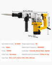 VEVOR Demolition Jack Hammer Concrete Breaker 1400W Electric Hammer 2 Chisel Bit