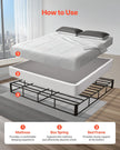 VEVOR Box Spring King Size Bed Frame with Fabric Cloth 79.1L x 75.8W x 9.1H in