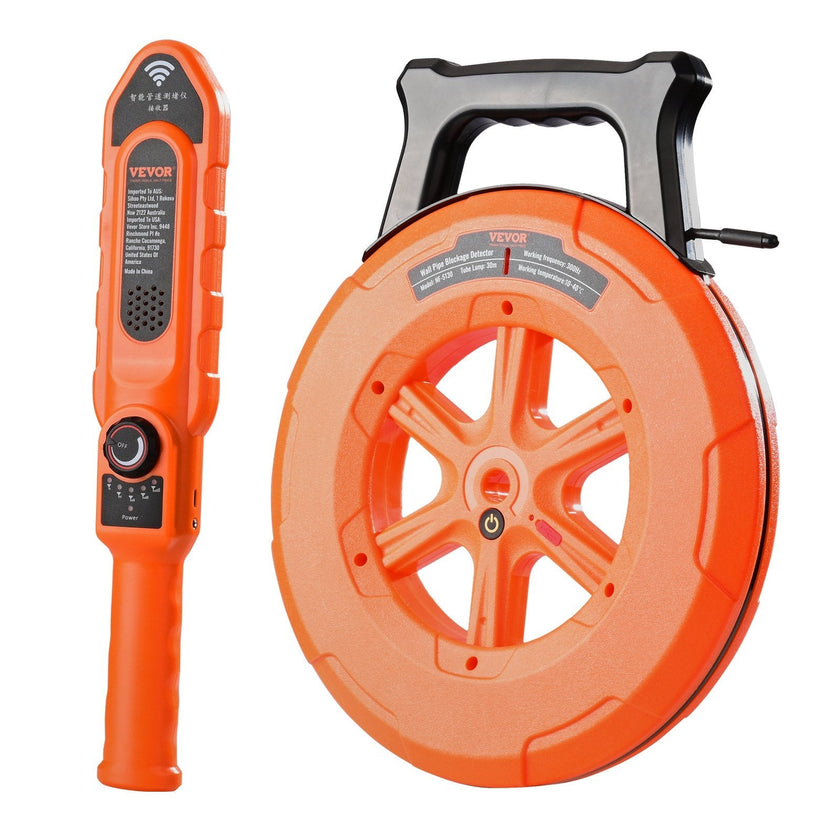 VEVOR Pipe Blockage Detector Locators 100ft/30m Waterproof for PVC Plastic Metal